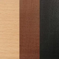 Die drei Holzfarben hellbraun, braun und schwarz